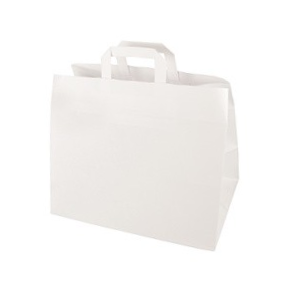 Draagtassen, Papier – 32 x 16 x 27 cm – Wit (100% Biologisch Afbreekbaar, Plasticvrij)