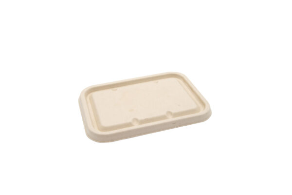 Deksels voor suikerriet maaltijdbakken,  18,2 x 13,1 cm beige